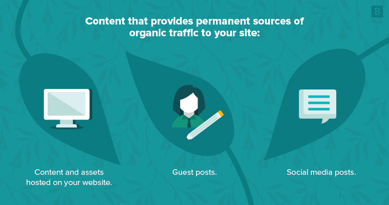 content that provides permanent sources of organic traffic to your site